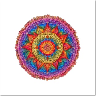 Beautiful mandala with LGBT colors Posters and Art